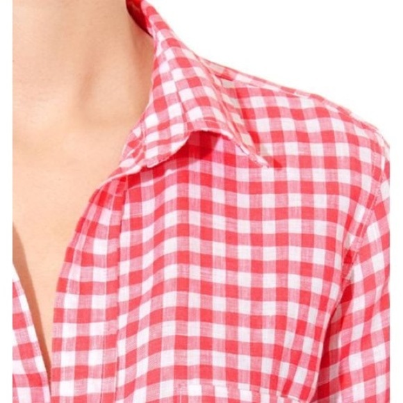 Frank & Eileen Pink Barry Gingham Linen Shirt (T2) - Picture 2 of 6